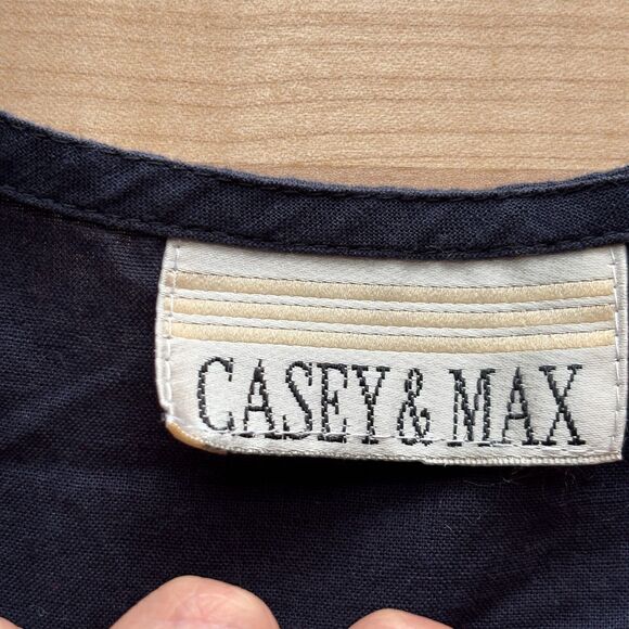 Casey & Max Vintage 90s Women Vest Patchwork Plaid Cottagecore Navy Small I108 - Picture 7 of 9